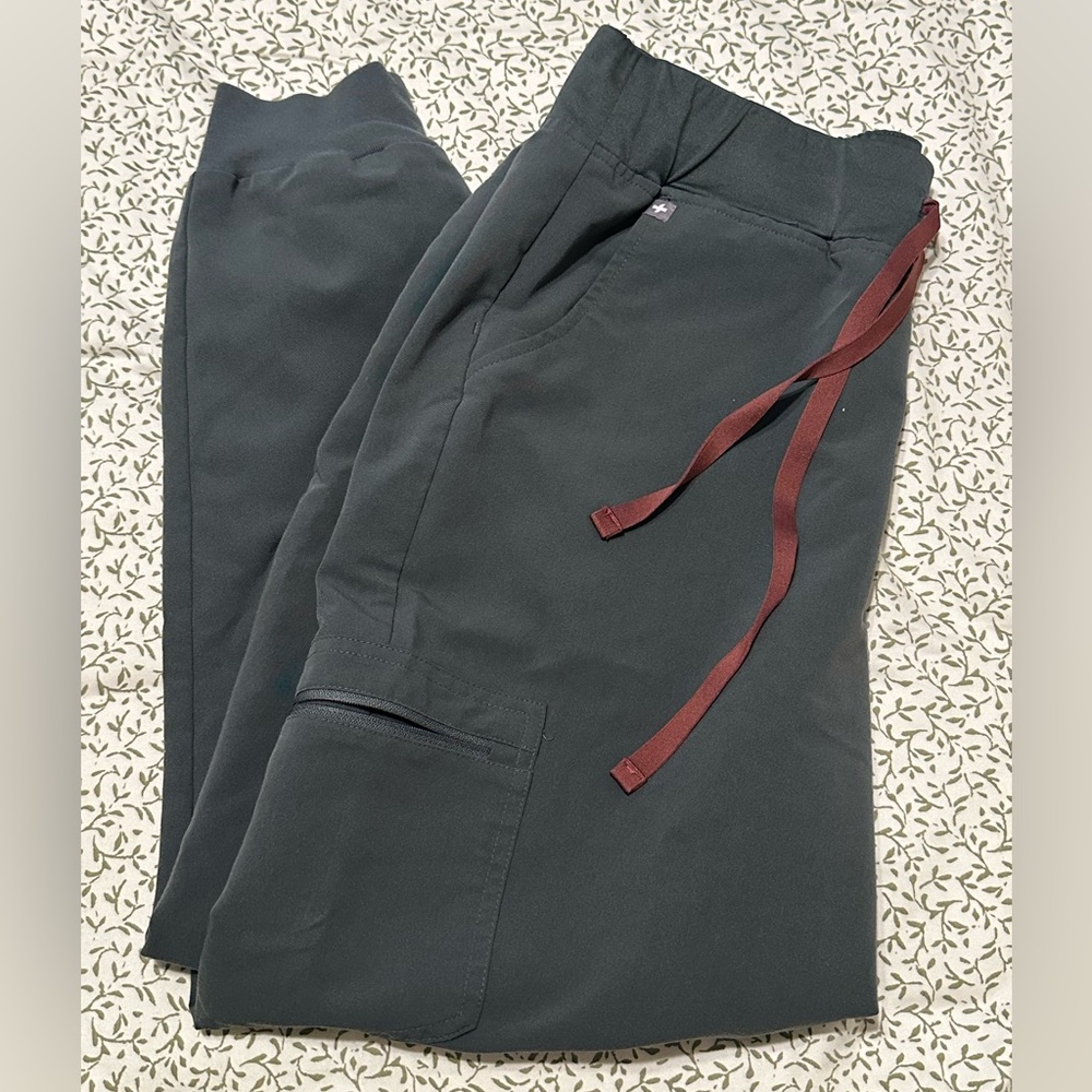 Figs Zamora High Waisted Jogger Scrub Pants Bonsai